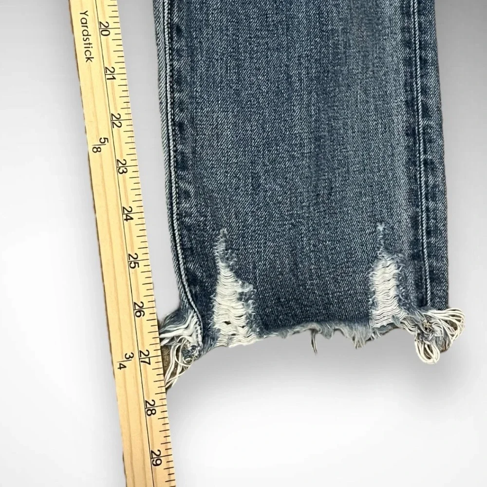 HIDDEN Bailey Slim‎ Fit Boyfriend Medium Wash Distressed Raw Hem Jeans 28 | EUC